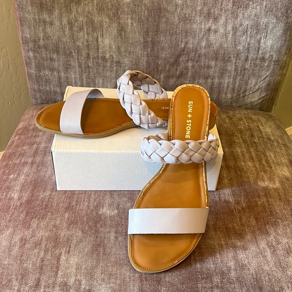 Sun + Stone women’s lavender braided sandals